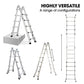 Bullet 5.1m Folding Aluminium Multipurpose Ladder, w/ Workshelf Platform, Spring Assisted Rapid Safety Lock Adjusters