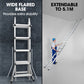 Bullet 5.1m Folding Aluminium Multipurpose Ladder, w/ Workshelf Platform, Spring Assisted Rapid Safety Lock Adjusters
