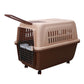 YES4PETS XL Plastic Kennels Pet Carrier Dog Cat Cage Crate With Handle and Removable Wheel Brown