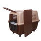 YES4PETS XL Plastic Kennels Pet Carrier Dog Cat Cage Crate With Handle and Removable Wheel Brown