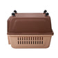 YES4PETS XL Plastic Kennels Pet Carrier Dog Cat Cage Crate With Handle and Removable Wheel Brown