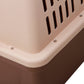 YES4PETS XL Plastic Kennels Pet Carrier Dog Cat Cage Crate With Handle and Removable Wheel Brown