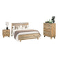 4 Pieces Bedroom Suite Double Size in Solid Wood Antique Design Light Brown Bed, Bedside Table & Tallboy