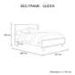 Queen Size Wooden Bed Frame in Solid Wood Antique Design Light Brown