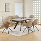 Powder Coating Dining Table with 6pcs PU Leather Dining Chair