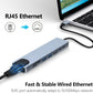 8in1 Hub USB-C To Type-C USB 3.0 4K HDMI RJ45 Ethernet SD TF OTG PD Port Adapter