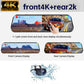 10” 4K Mirror Dash Cam, 2K Rear Camera, WiFi GPS ADAS BSD, Stream Media, 64GB Included