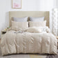 Tufted Boho Striped Embroidery Quilt/Doona/Duvet Cover Set - Queen Size