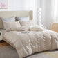 Tufted Boho Striped Embroidery Quilt/Doona/Duvet Cover Set - Super King Size