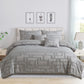 Tufted Jacquard Quilt/Doona/Duvet Cover Set - Grey - Queen Size