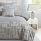 Tufted Jacquard Quilt/Doona/Duvet Cover Set - Grey - Super King Size