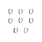925 Sterling Silver Gold Rings Plated Cubic Crystal Cuff Huggie Hoop Earrings Au - Gold-Red Crystal