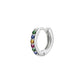 925 Sterling Silver Gold Rings Plated Cubic Crystal Cuff Huggie Hoop Earrings Au - Gold-Red Crystal