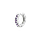 925 Sterling Silver Gold Rings Plated Cubic Crystal Cuff Huggie Hoop Earrings Au - Gold-Red Crystal