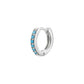 925 Sterling Silver Gold Rings Plated Cubic Crystal Cuff Huggie Hoop Earrings Au - Gold-Red Crystal