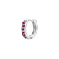 925 Sterling Silver Gold Rings Plated Cubic Crystal Cuff Huggie Hoop Earrings Au - Gold-Red Crystal