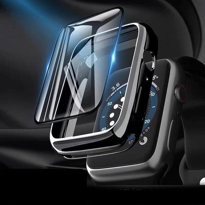 For Apple Watch iWatch Series SE 6 5 4 3 2 1 Case Full Glass Cover 38mm - Blue