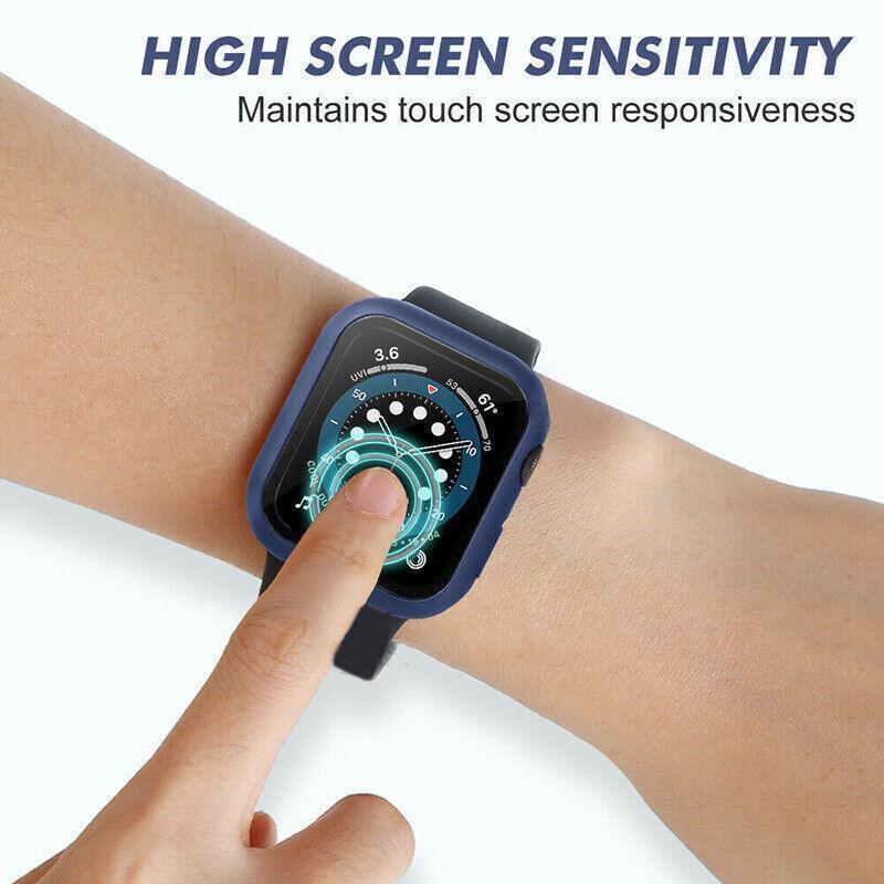For Apple Watch iWatch Series SE 6 5 4 3 2 1 Case Full Glass Cover 38mm - Green