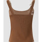 Brown Gold Chain Straps Rib Knit Tank Top - S