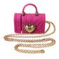 Dolce & Gabbana Women's Pink Silicone Devotion Heart Bag Gold Chain Airpods Case - One Size