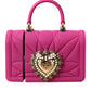 Dolce & Gabbana Women's Pink Silicone Devotion Heart Bag Gold Chain Airpods Case - One Size