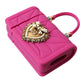 Dolce & Gabbana Women's Pink Silicone Devotion Heart Bag Gold Chain Airpods Case - One Size