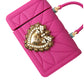 Dolce & Gabbana Women's Pink Silicone Devotion Heart Bag Gold Chain Airpods Case - One Size