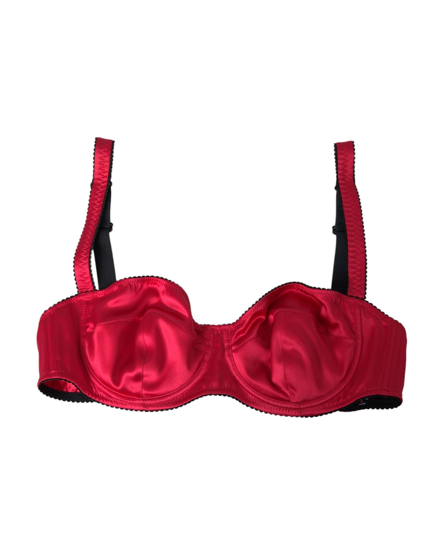 Dolce & Gabbana Women's Bordeaux Silk Stretch Balconcino Bra Underwear - 1 IT