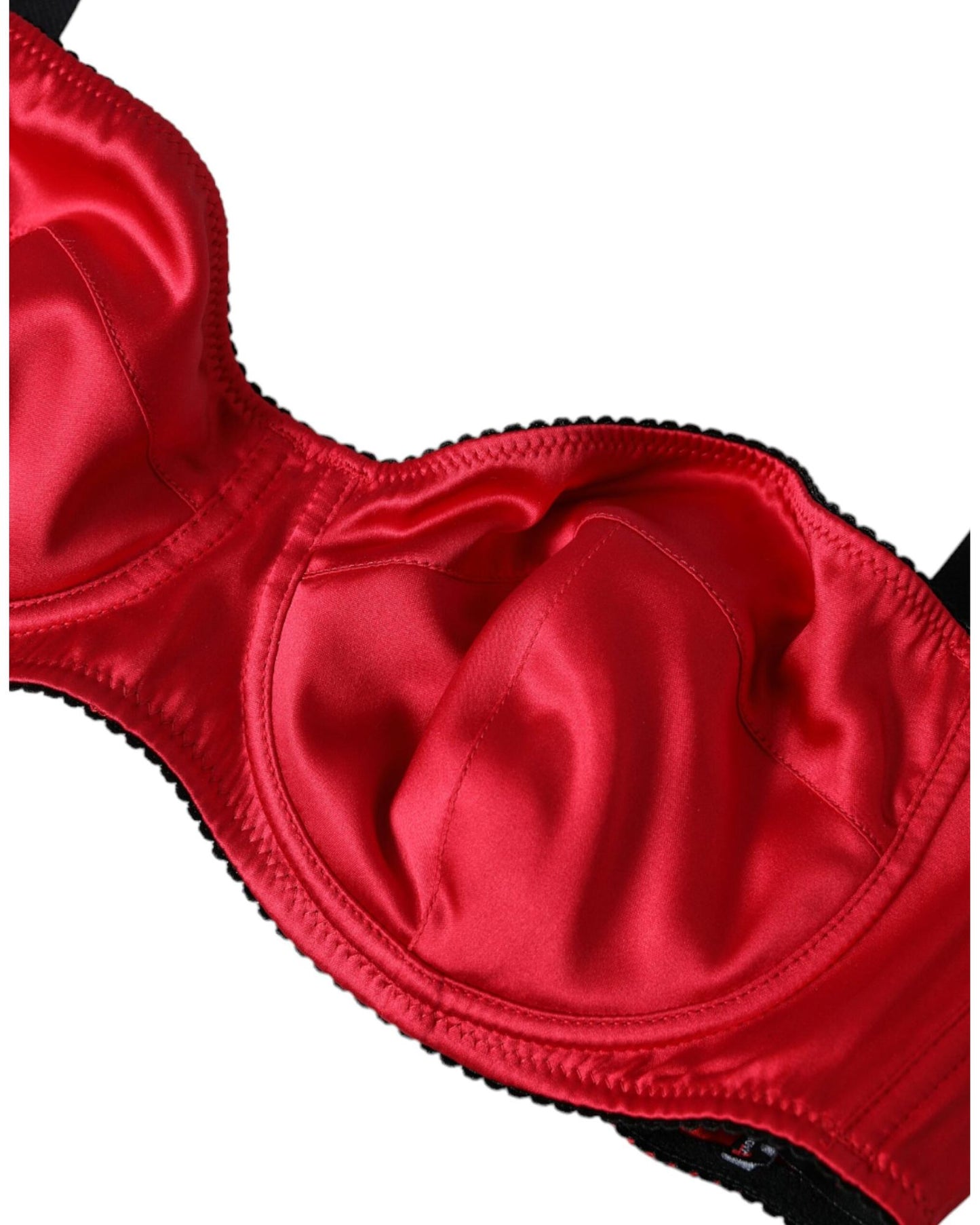 Dolce & Gabbana Women's Bordeaux Silk Stretch Balconcino Bra Underwear - 1 IT