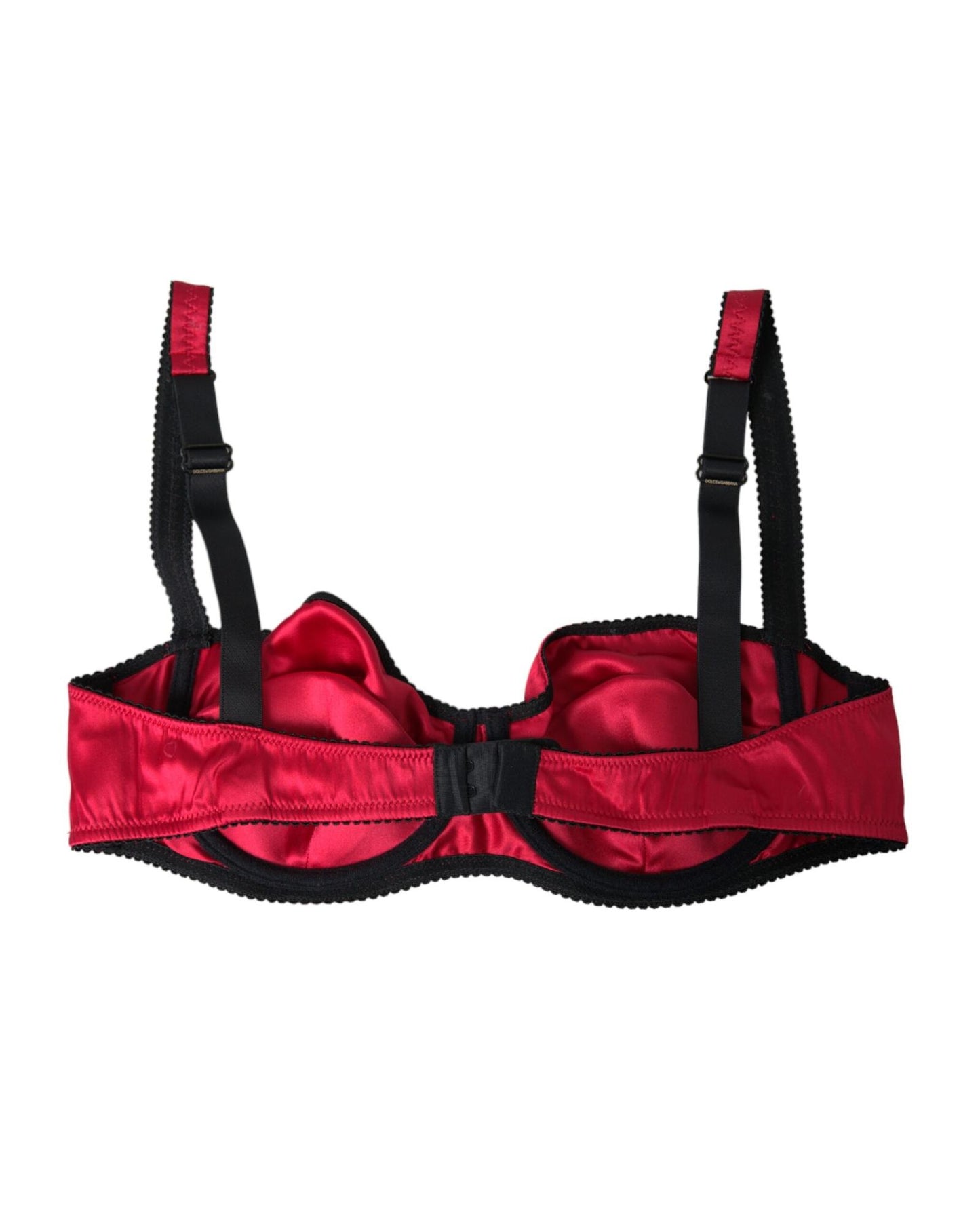 Dolce & Gabbana Women's Bordeaux Silk Stretch Balconcino Bra Underwear - 3 IT