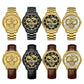 Dragon Embossed Luminous Waterproof Watch - Quartz - Full-Gold Gold