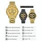 Dragon Embossed Luminous Waterproof Watch - Quartz - Full-Gold Gold