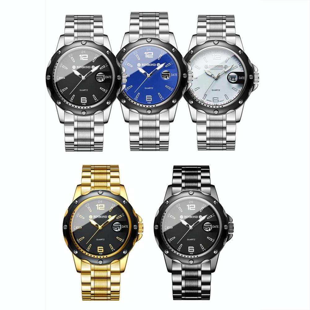 Waterproof Luminous Quartz Watch for Outdoor - Full Gold-Black-Gold Nail