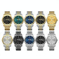 Diamond Dual-calendar Luminous Quartz Watch - B2202 - Full-Gold-Gold