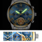 Gold Black Multi-function Men Quartz Watch with Gold Nails