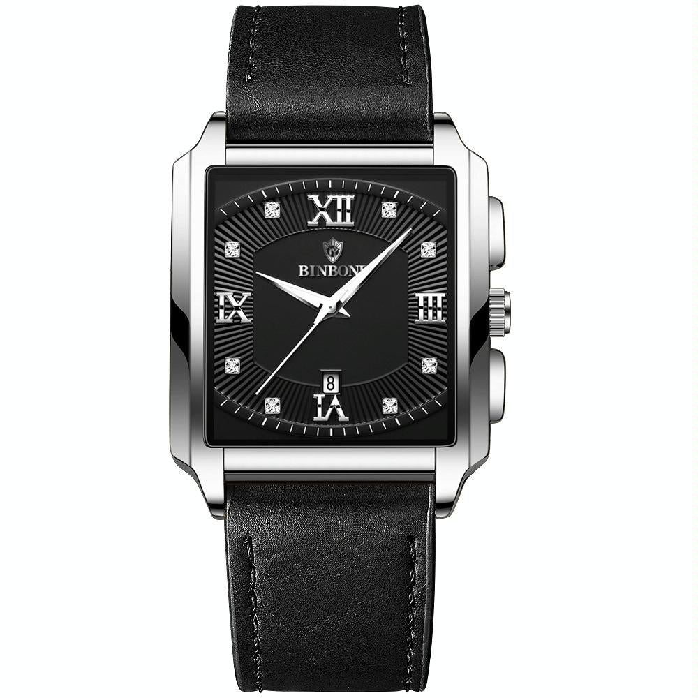 Waterproof Men Quartz Watch - Rectangular Outdoor Design - Full Gold-Gold