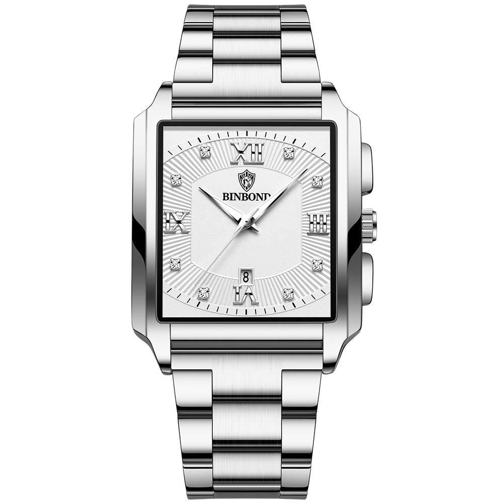 Waterproof Men Quartz Watch - Rectangular Outdoor Design - Full Gold-Gold