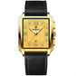Waterproof Men Quartz Watch - Rectangular Outdoor Design - Full Gold-Gold