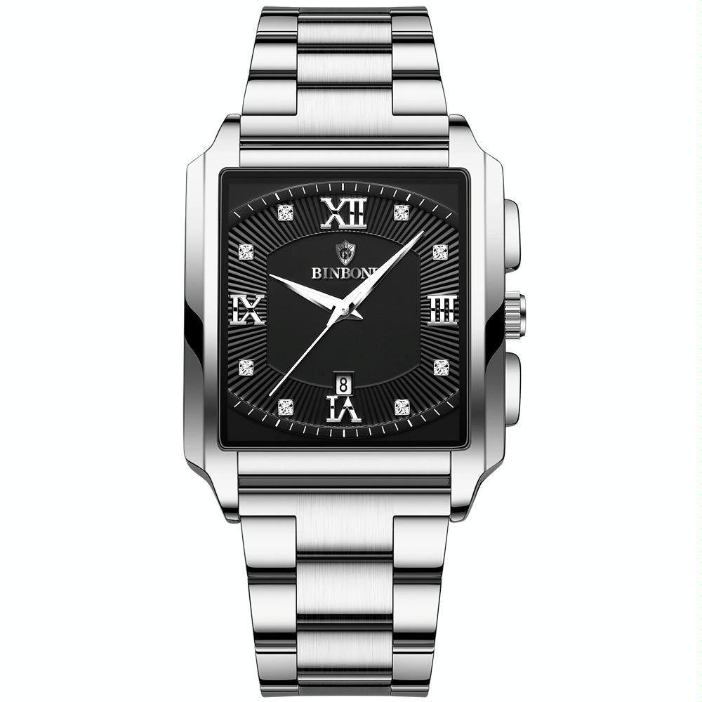 Waterproof Men Quartz Watch - Rectangular Outdoor Design - Full Gold-Gold