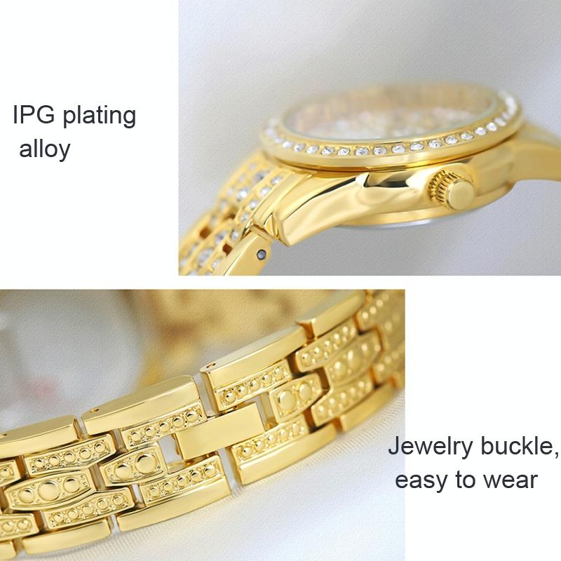 Diamond Chain Women Watch - Elegant and Stylish - Gold
