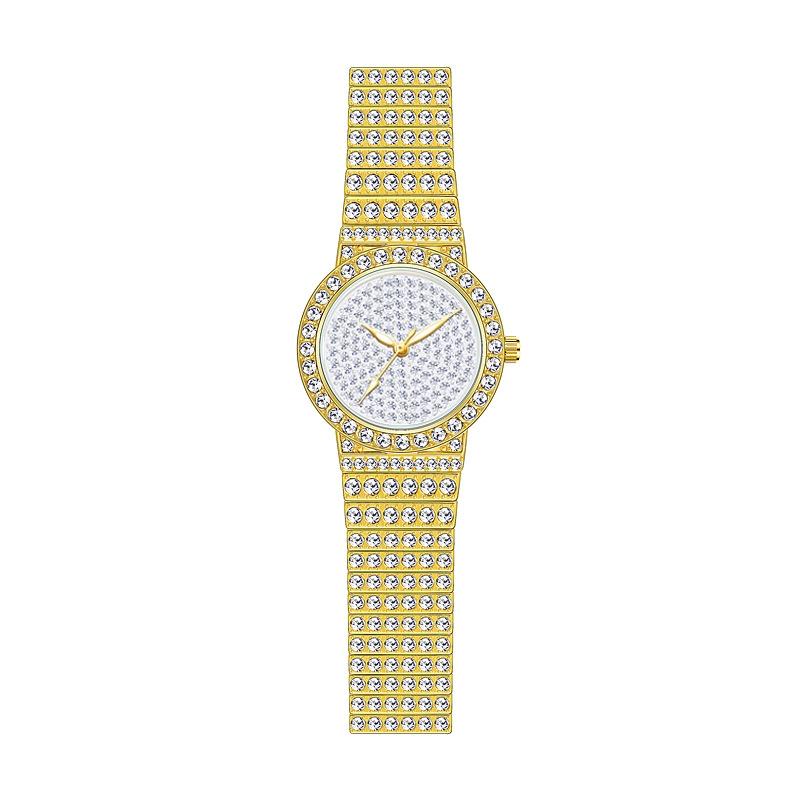 Starry Diamond Chain Women Wrist Watch - Rose Gold Diamonds Surface
