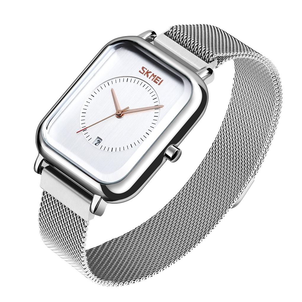 Unisex Magnetic Buckle Mesh Belt Quartz Watch - Black Blue