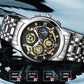 Waterproof Luminous Quartz Watch with Multifunctional Design - Full Gold Gold Surface