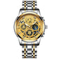 Waterproof Luminous Quartz Watch with Multifunctional Design - Full Gold Gold Surface