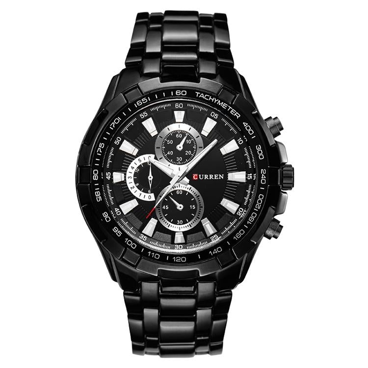 Stainless Steel Men Analog Sport Watch - 8023 - White Case White Face