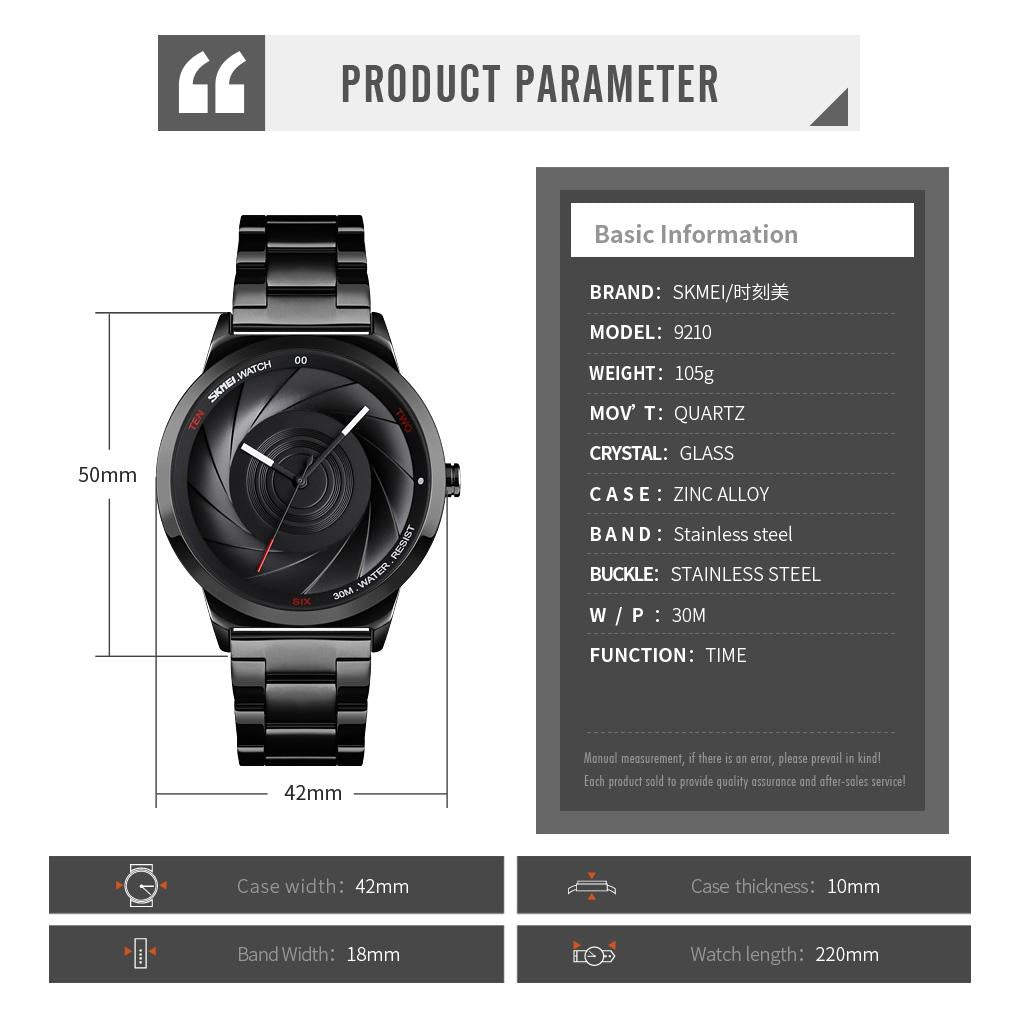 Stylish Waterproof Gold Quartz Watch for Men - Gold