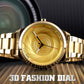 Stylish Waterproof Gold Quartz Watch for Men - Gold