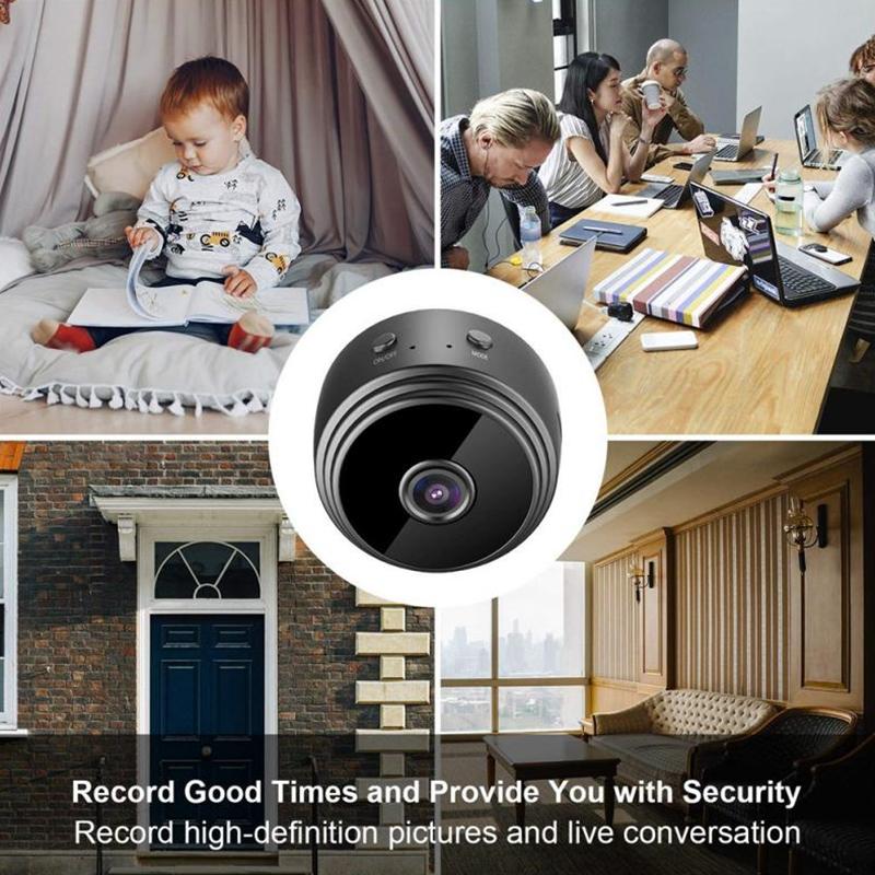 Wireless 1080P Camera With Night Vision & Motion Detection Tf Card & Bluetooth - Black