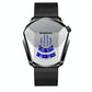 Black Technology Men Watch with Locomotive Concept - Gold Net Belt-Full Gold-Gold Face