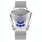 Black Technology Men Watch with Locomotive Concept - Gold Net Belt-Full Gold-Gold Face